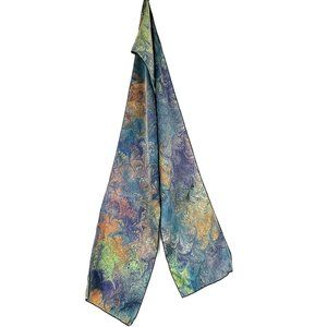 Hand Painted Silk Scarf from Nine Dream Marbling - NEW